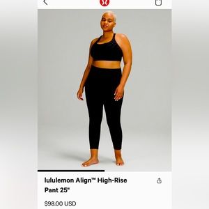 Lululemon align pant size 8 black like new
